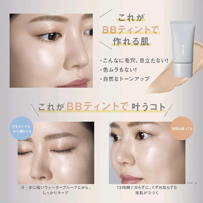 Fasio Airy Stay BB Tint Cream UV SPF50 + Pore Smooth Primer bbcream pori kecil spf tinggi Waterproof Foundation - 01 pink beige