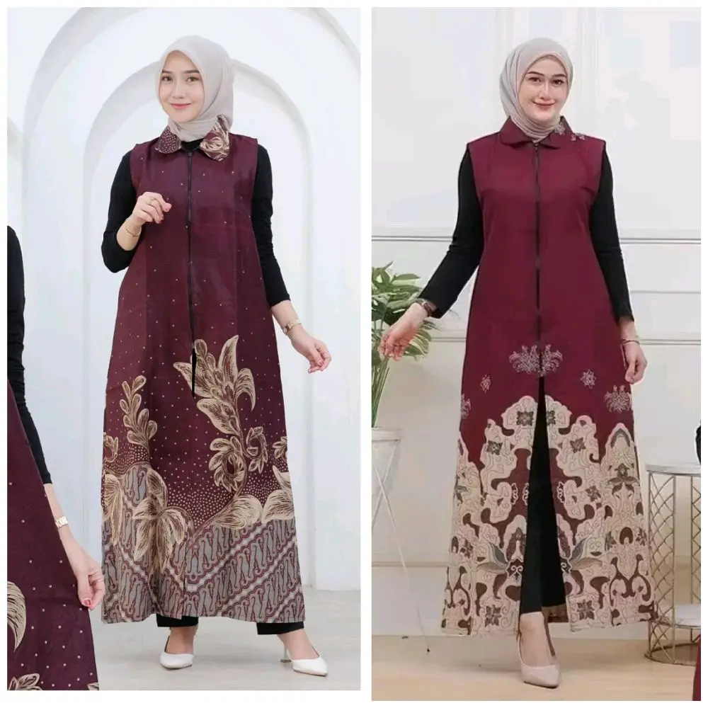 Outer batik kardigan resleting depan, ada ukuran standar dan jumbo cardigan korean Hijab