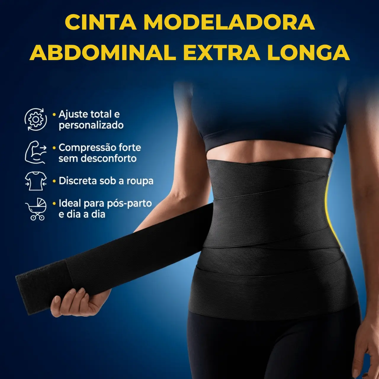 Faixa Modeladora Feminina Alta Compressão Sinta Abdominal Plus Size Ajustável Confortável e Respirável Para Sair Treino Dia A Dia Moda Feminina - imagem 4