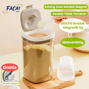 【COD】1800/1300/800ML BPA Free Food Grade Tempat Susu Bubuk Bayi Wadah Makanan Tertutup Vakum Wadah Penyimpanan yang Dapat Digunakan Kembali Kotak Kedap Udara Wadah Penyimpanan Susu dengan Sendok Pengikis