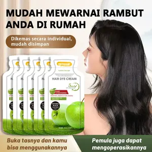 (COD)5PCS Pewarna Rambut Tanpa Bleaching Herbal Cat Rambut Lima warna ...