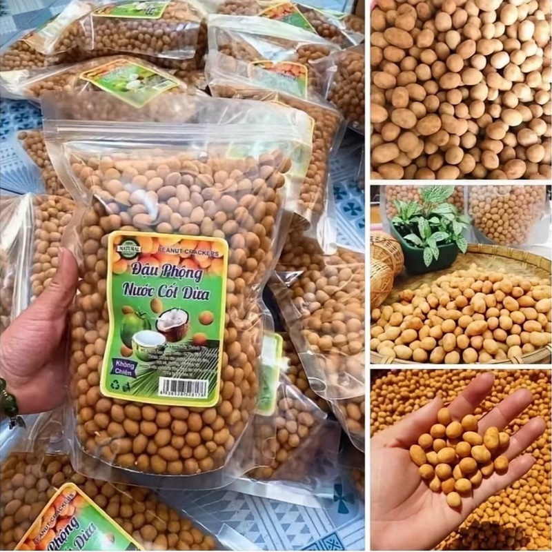 Tui 500Gr Đậu Phộng Da Cá Vị Nước Cốt Dừa Giòn Thơm Loại Ngo