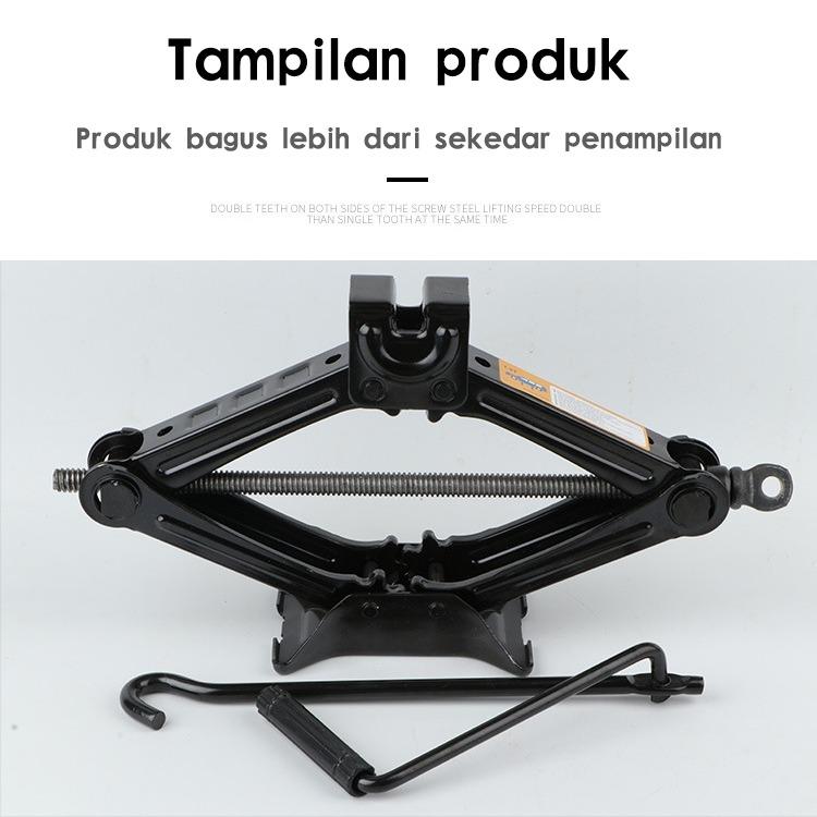 Dongkrak Gunting 1 Ton - Dongkrak Mobil Tipe Tangan Hitam. Praktis untuk Ganti Ban Darurat, Ringan & Mudah Disimpan! Dongkrak Gunting 1 Ton - Dongkrak Mobil Tipe Tangan Hitam. Praktis untuk Ganti Ban Darurat, Ringan & Mudah Disimpan!