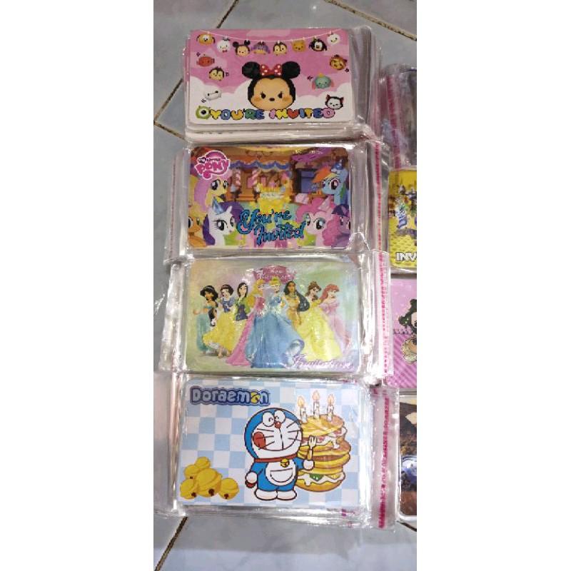 kartu undangan ulang tahun isi 10 pcs kartu ulang tahun karakter anak 4