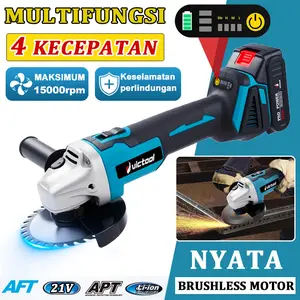 Dewei Angle Grinder Brushless 5 Inch Mesin Gerinda Baterai Tangan Cordless Industri 15000r/min Untuk memotong menggiling dan memoles