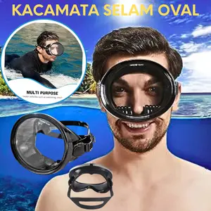 COD MOJOY Kacamata Selam Oval Diving anti kabut bocor Mask Scuba Freediving Tempered Glass - M17