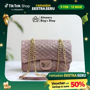 Almeera Bag - Tas Selempang Wanita Maxi Tali Rantai Terbaru Bahan Glossy Kekinian