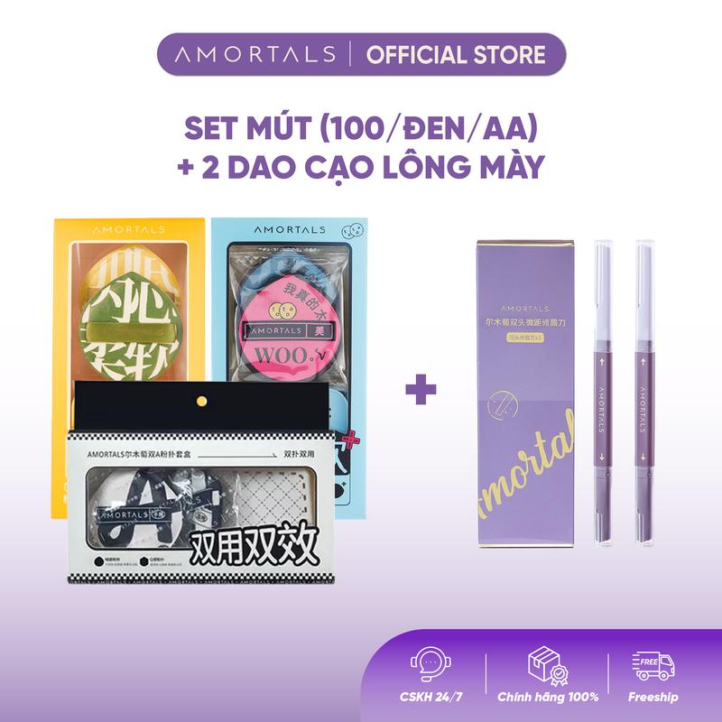《COMBO DEAL HỜI》Set 2 Dao + Set Mút Amortals Hỗ Trợ Rửa Mặt Dịu Nhẹ Sạch Sâu Cấu Trúc Lỗ Tổ Ong Mềm Mại Hỗ Trợ Tẩy Trang Mặt Nạ Đẩt Xét Không Gây Đau Rát Tạo Bọt Dày Êm Ái Bọt Biển Rửa Mặt Đàn Hồi Tốt Thân Thiện An Toàn Mọi Loại Da Kể Cả Da Nhạy Cảm