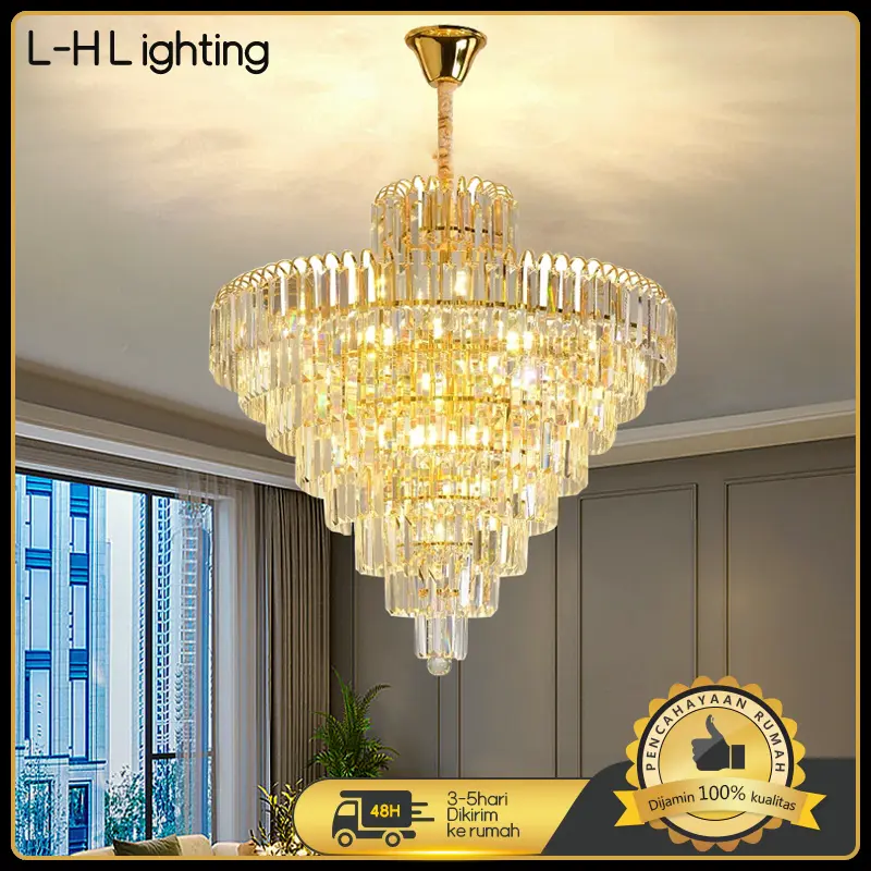 Lampu Kristal Ruang Tamu Lampu Gantung Restoran Gaya Eropa Lampu Kamar Tidur Lampu Tangga Lampu Hias Rumah