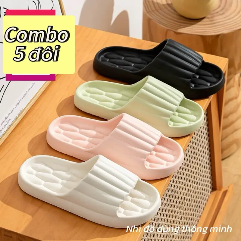 Combo 5 đôi Dép đi trong nhà,nhà tắm,dép xốp EVA siêu nhẹ chống trượt đi Trong nhà DéP Quai Ngang Đế Bằng