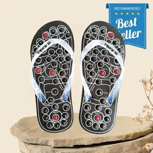 Sandal Jepit Rematik Sendal Refleksi Terapi Kesehatan Hitam Pria Wanita alat pijat