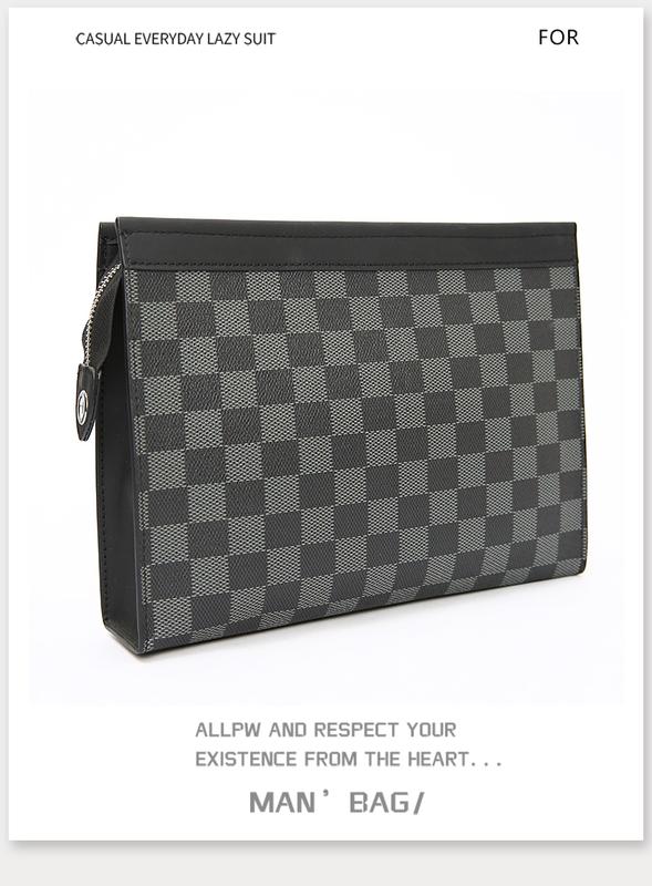Product Introduction of Handbag Handbag 2023 new fashion men&#039;s bag plaid leisure business briefcase file bag envelope bag 11