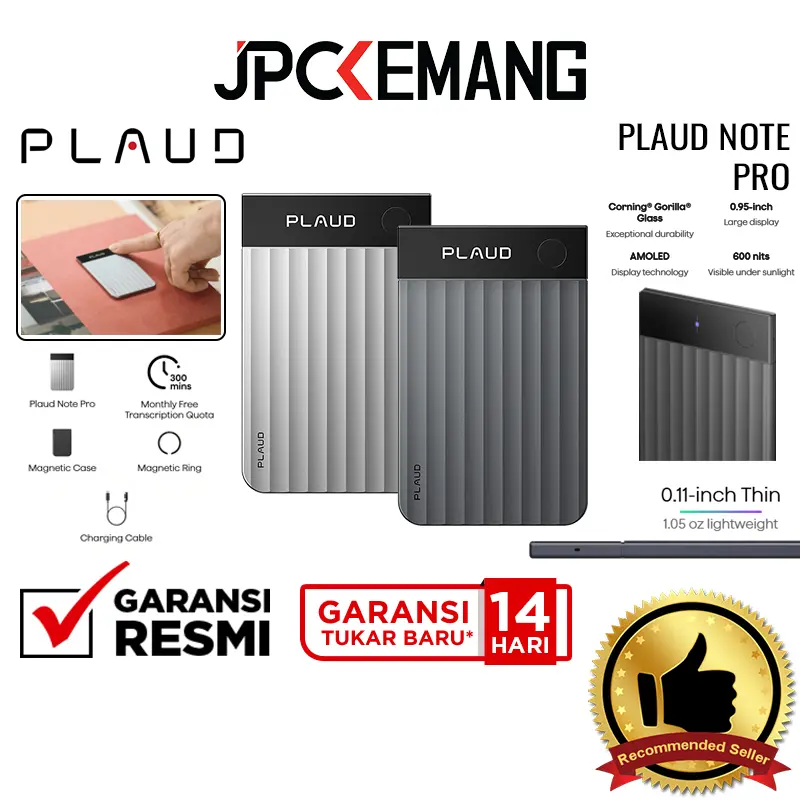 Plaud Note Pro AI Voice Recorder to Text with AI Transciption Support Garansi Resmi