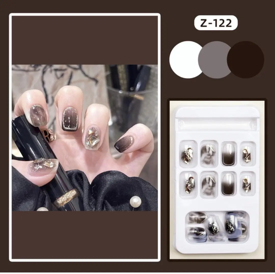 Kuku Palsu Black Bening 3D Isi 24 - Art Nail