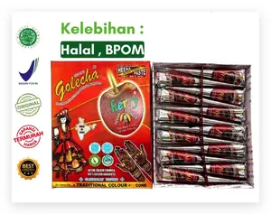 [ 1pcs] Henna Golecha Asli India Henna Warna Cerah Aman di Kulit Tidak Luntur Praktis Tahan Lama
