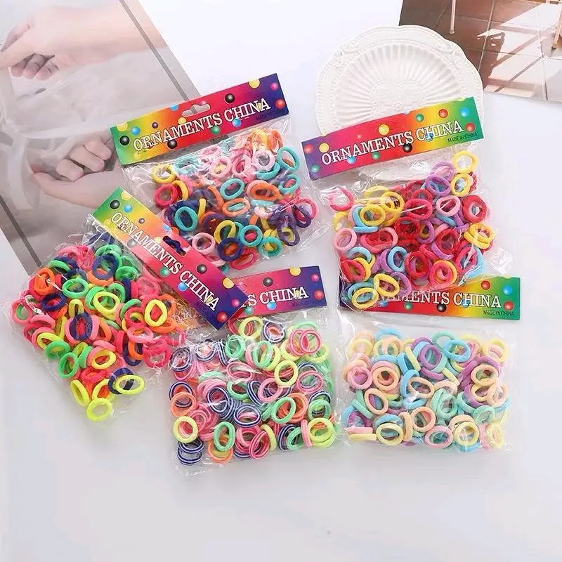 MURAH -+40pc ikat Rambut donut Elastis Nylon Warna-warni untuk Wanita dan Anak Perempuan Penahan Kuncir Rambut Kecil Ikat Rambut Karet Scrunchie Aksesori Rambut 0