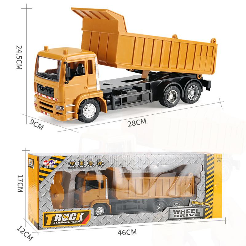 Truk Dumper Remote Control Mainan Pemuat Konstruksi dengan Lampu dan Musik RC Mobil 8 Channel 1:24 7