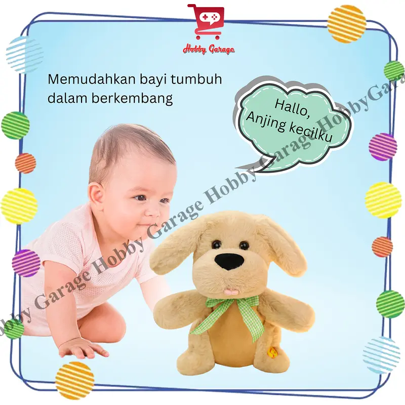 boneka peek a boo anjing clap hand mainan bayi peek ka boo Dog 4