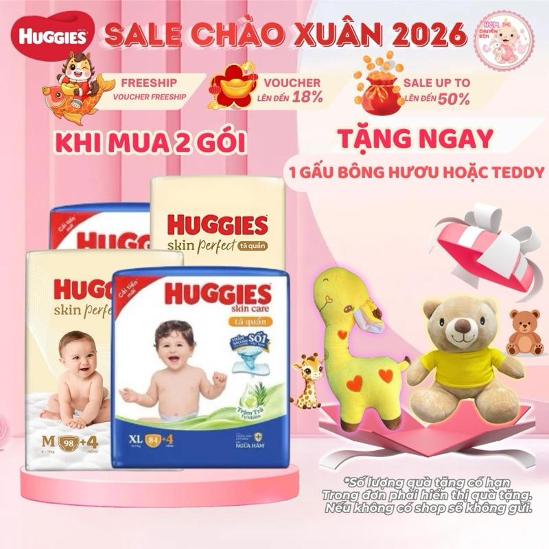 Tã quần Huggies Skincare Mega Jumbo M106 L104 XL88 XXL80 miếng Cho Bé