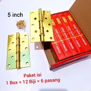 1 Box 12 biji [ 6 pasang ] engsel pintu rumah Size 5 4 3 inch Anti karat / engsel jendela rumah Gold series