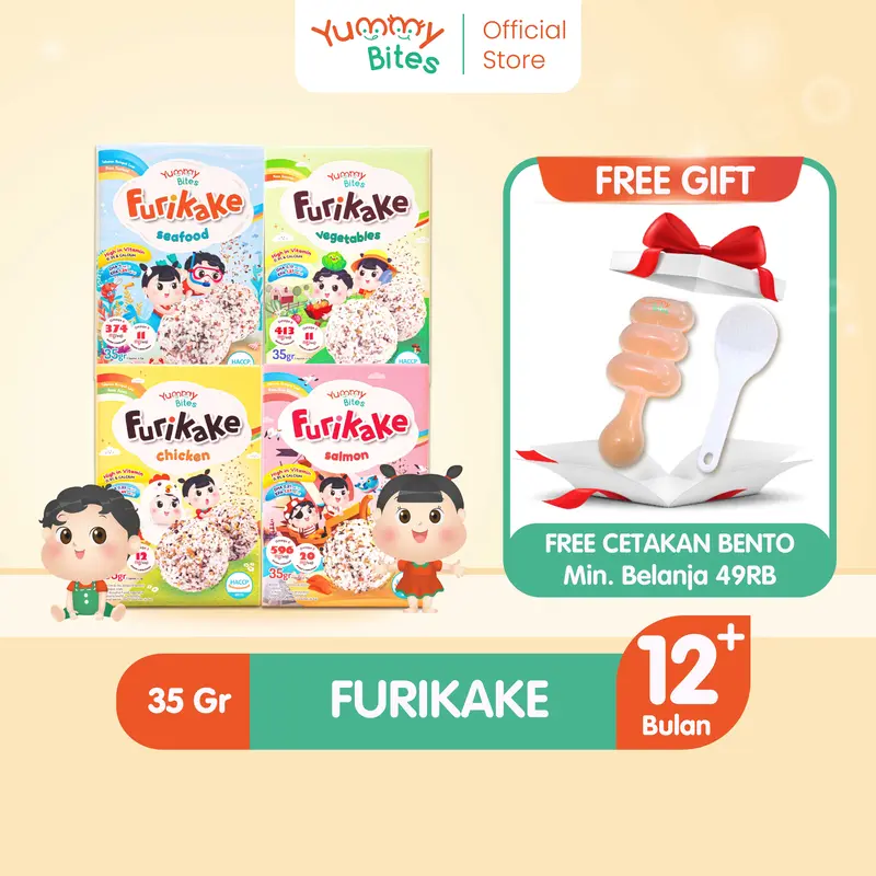 Yummy Bites Furikake 35GR/ Topping Rumput Laut/ Nori Tabur/ MPASI Bayi 0