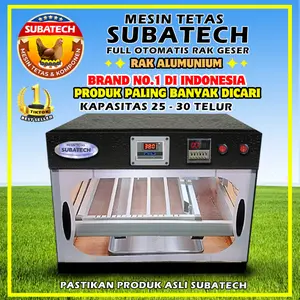 SUBATECH Mesin Tetas Telur Full Otomatis Penetas Rak Geser Alumunium MTFORGA 25 30