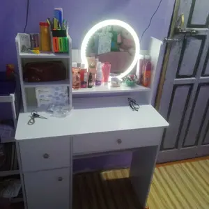 Homedoki Meja Rias Minimalis/Meja Rias Led/Meja Rias Lampu/Meja Rias Aesthetic/Meja Rias Sliding/Meja Make up