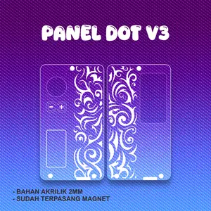 Panel Dot V3 Akrilik Bening dan Hitam Doff Tebal 2 mm Custom Design Aksesoris DIY dengan Magnet Terpasang