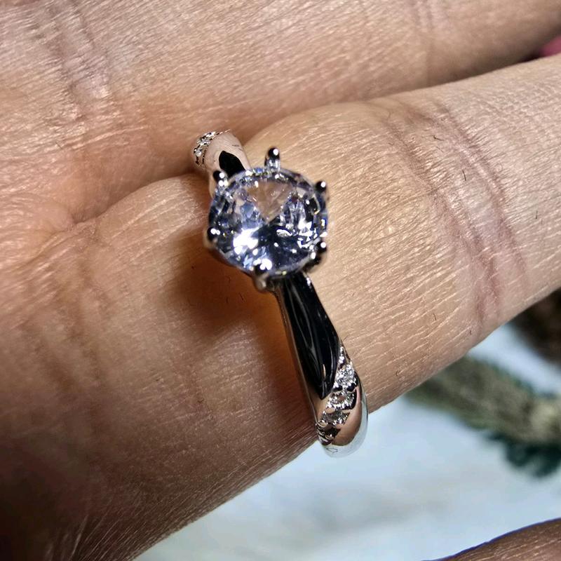 Cincin Perak Wanita Model Permata Mata Satu 5