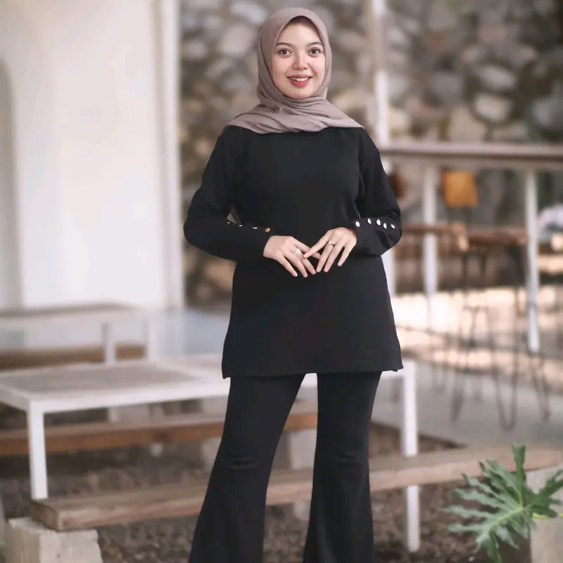 SHAZIA SET CUTBRAY KNIT SOFT RIB STELAN WANITA (wudhu friendly) 0