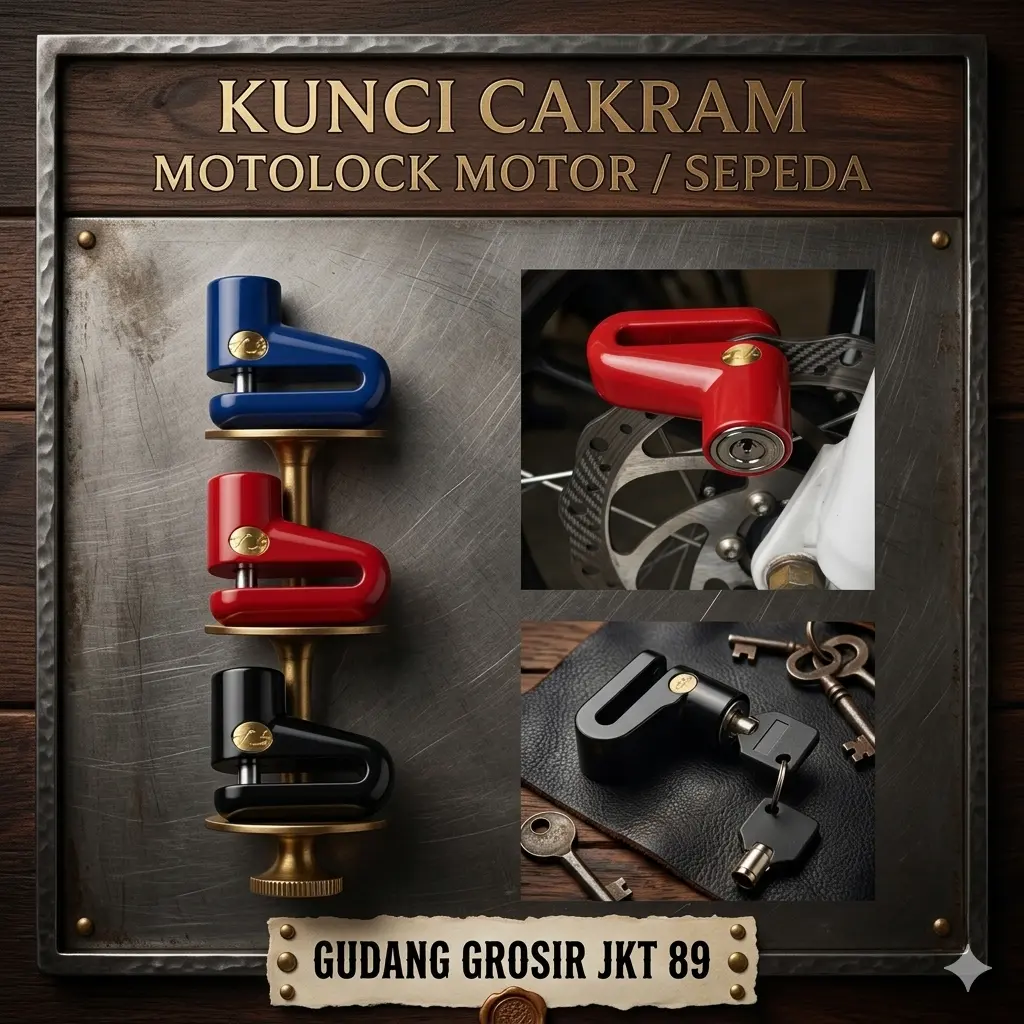 Promo Gembok Cakram Motolock PLASTIK Anti Maling - Banyak Varian Warna- Biru - Merah - Hitam - MOTOLOCK PLASTIK