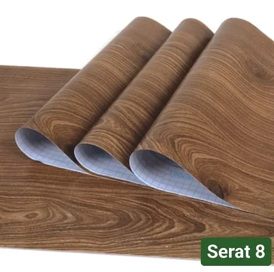 Wallpaper stiker motif serat kayu ukuran permeter