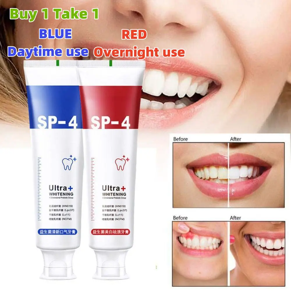 [Buy 1 Take 1]  Whitening Toothpaste  Probiotic Toothpaste Whitening Teeth Fresh Mouth White Removes Yellow Tartar Stains quality Daily Gentle