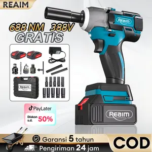 Impact Wrench Reaim Cordless Brushless 13mm 1/2Inch Untuk Baut Mobil Impact Baterai Impact Wrench Electric Mesin Bor Model: Reaim-Lsddbs001 Batrai diy multicolor kunci pas listrik cvt motor