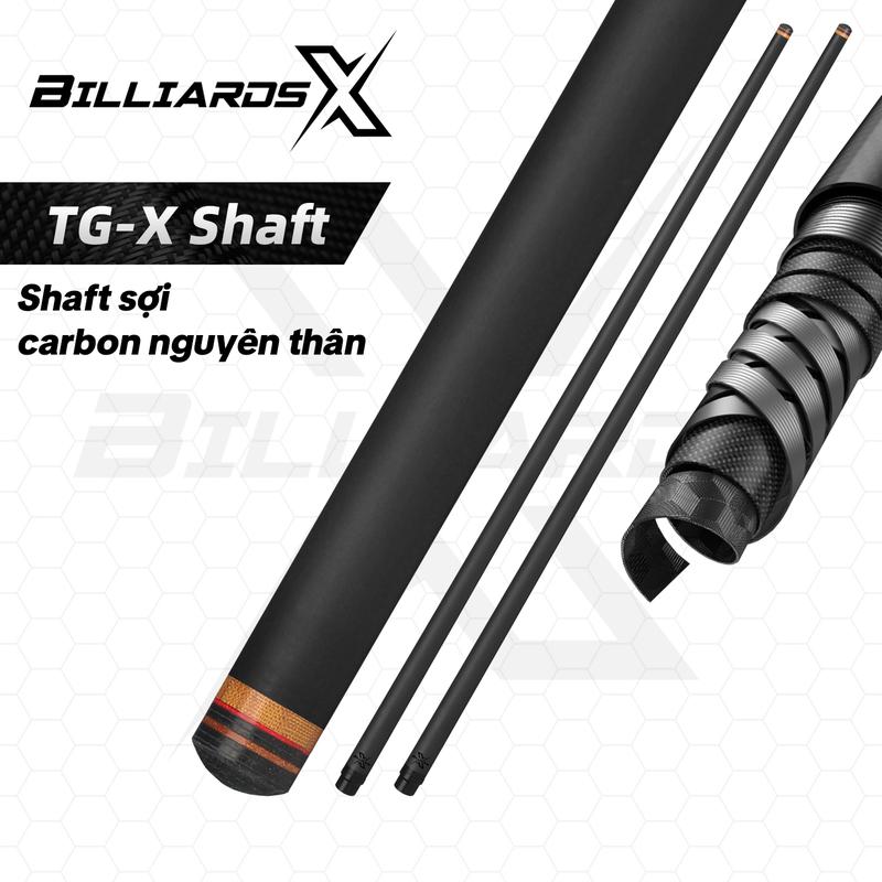 TG Cơ Bida TGX carbon shaft  | Carbon Nội 12.5mm | Chân Gậy Đơn luxury custom cues