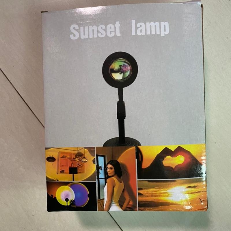 Lampu Tidur Proyektor Led Motif Matahari Terbenam Warna Pelangi sunset lamp sun Color USB 6