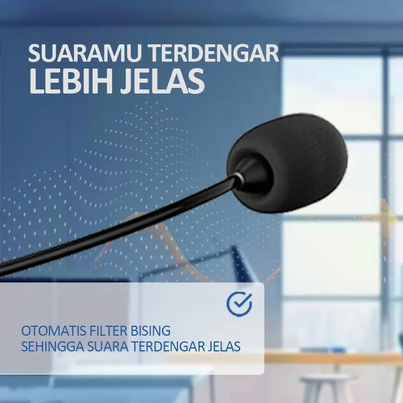 Bonkyo Wired headset business operator special headset USB headset  cable Headphone Hitam Earphone Subwoofer Microphone 2