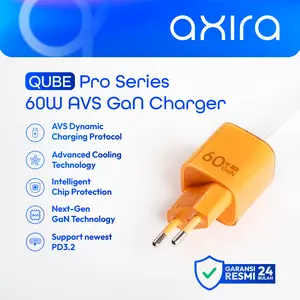 AXIRA QUBE 60W AVS GaN PD 3.2 Super Fast Charging Type C - iPhone 17 Orange Series