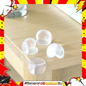Tabel Corner Safety Silicone Pelindung Sudut Siku Meja Transparan Bentuk Oval Pelindung Ujung Meja