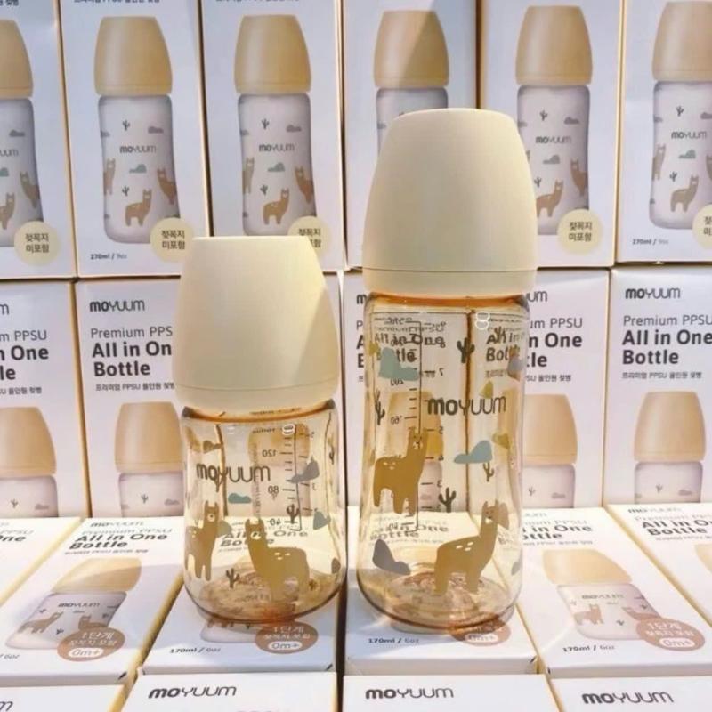 Bình sữa Moyuum nhựa ppsu cổ rộng núm mềm 160ml/260ml -cho bé