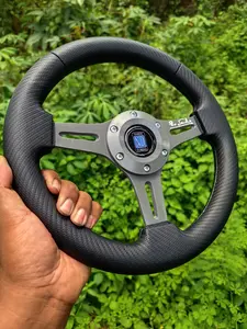 setir mobil racing full carbon plang datar ukuran 8 - 15 inchi mrk ND cocok untuk truk/avanza/xenia/carry/canter/ dll