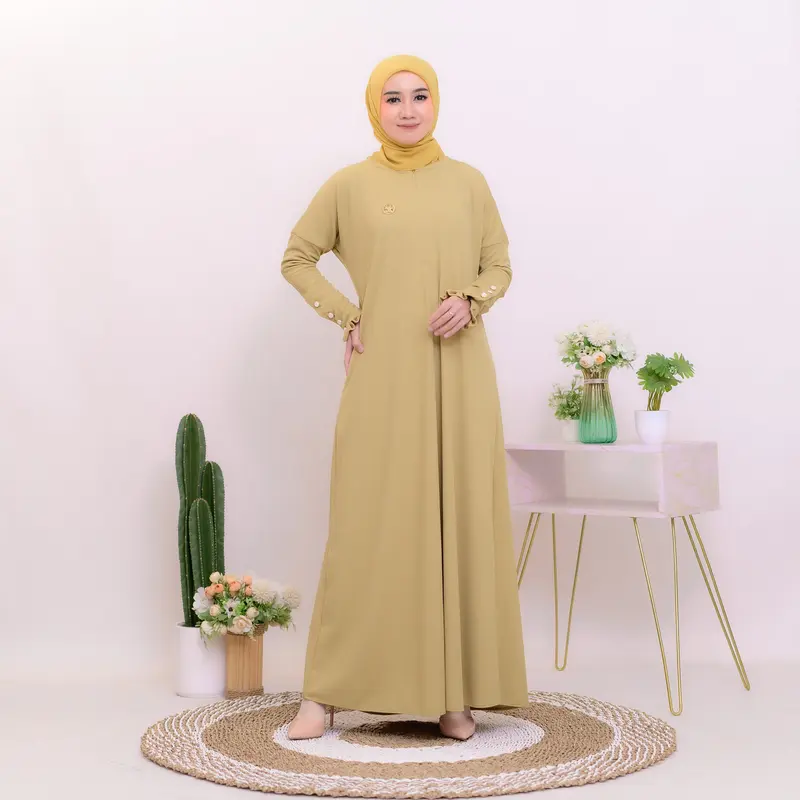 Gamis Arafah Bahan Snowy Knit Premium Adem Dan Lembut Anti Panas 5