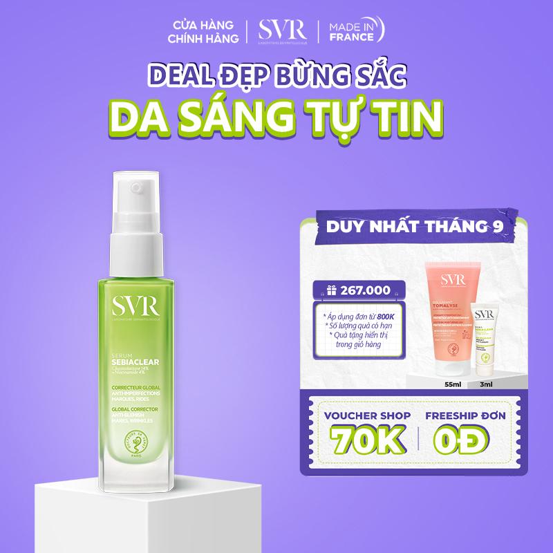 Tinh chất giảm mụn mờ thâm, hỗ trợ làm mờ nếp nhăn SVR SEBIACLEAR SERUM 30ml