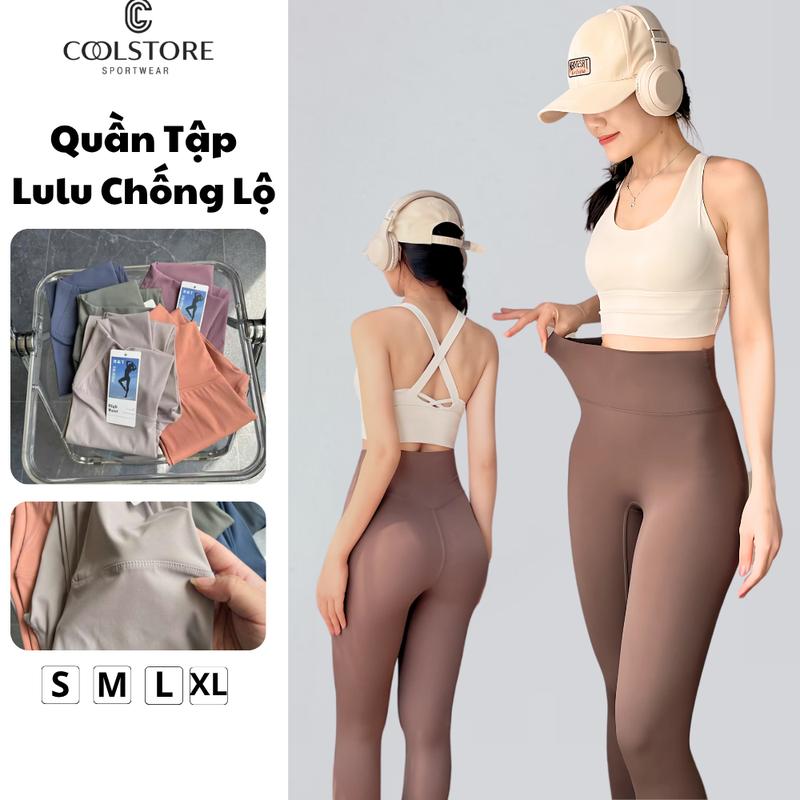 Quần tập vải LuLu thun lạnh 25%spandex mịn chống lộ cạp cao tôn dáng tập gym, yoga cho nữ đẹp Top Legging Chạy Bộ