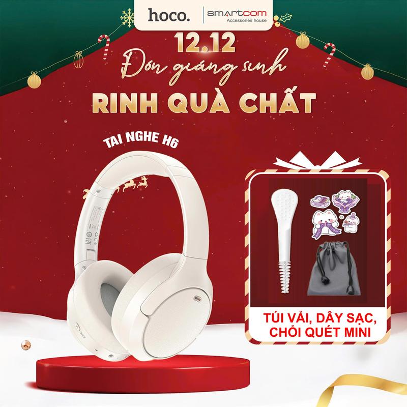 Tặng túi dựng Tai nghe trùm H6 ACEFAST - Nghe nhạc chất lượng cao - Headphone trẻ trung dung lượng pin lớn tainghe chuptai airpods pro Bluetooth chống ồn