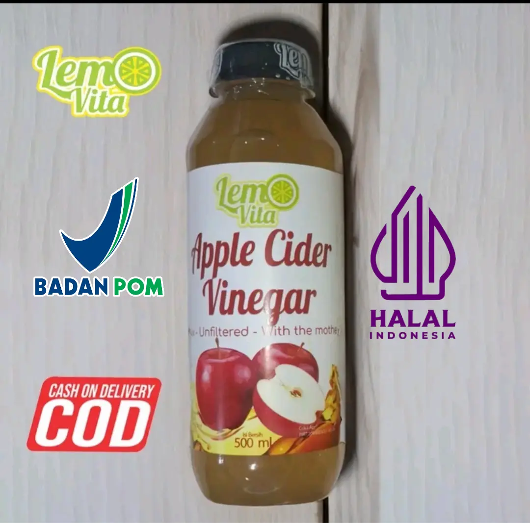 Lemovita Cuka Apel 500ml Organik Bebas gula Rendah lemak Alami