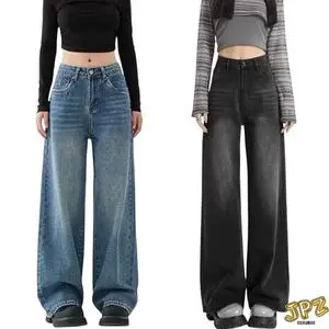 HIGHWAIST KULOT BAGGY JEANS WANITA MODEL KOREA TERBARU-CELANA BAGGY JEANS RETRO VINTAGE