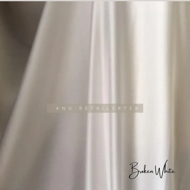 harga setengah meter Kain Satin MXMara Original Pure Silk 100% Warna Putih Tulang Broken White 2