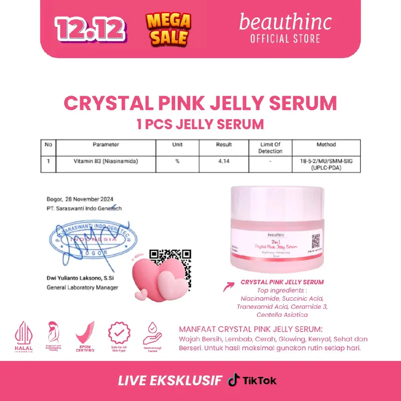 (1PCS) 2in1 CRYSTAL PINK JELLY SERUM 0