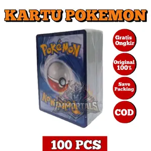 Pokemon Kartu Trading Card Game Bahasa Indonesia English Jepang Isi 100 PCS Original 100% Save Packing COD